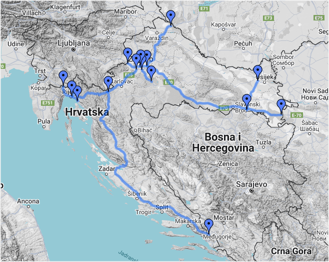 Deonice hrvatskih autoputeva koje se mogu preći i platiti srpskim TAG uređajem